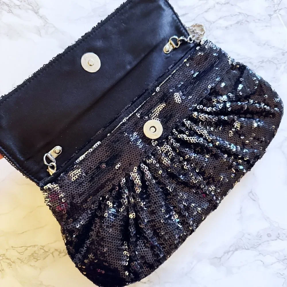 White House Black Market sequin clutch bag